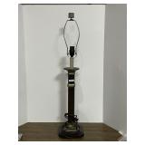 COLUMN-STYLE TABLE LAMP BASE - DARK WOOD AND
