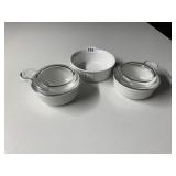 CORNING WARE - SET OF 3 CASSEROLE DISHES, F-24-B
