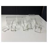 CLEAR ACRYLIC DISPLAY STANDS AND EASELS -