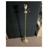 BRASS-TONE FLOOR LAMP - TORCHIERE STYLE, ROUND