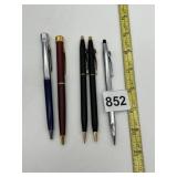 COLLECTION OF FIVE VINTAGE WRITING INSTRUMENTS.