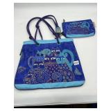 LAUREL BURCH - CAT TOTE BAG AND MATCHING COSMETIC