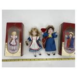 2 KURT ADLER ALICE IN WONDERLAND PORCELAIN DOLLS