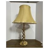BRASS TABLE LAMP - OPEN BARLEY TWIST STEM,