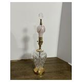 CUT GLASS TABLE LAMP - URN FORM BASE, BRASS