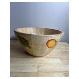 WOOD SALAD BOWL - HAND-PAINTED TOMATO AND LEAF