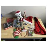CHRISTMAS DECOR LOT - MINI GLASS ORNAMENTS BOXED,