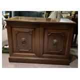 TRADITIONAL CHERRY WOOD CABINET - TWO DOOR, BRASS