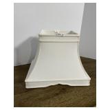 LAMP SHADE - CREAM FABRIC, SQUARE BELL FORM, ROPE