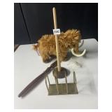 DOUGLAS - MAMMOTH PLUSH TOY WITH TUSKS, BRASS