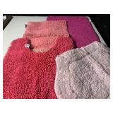 BATH MAT LOT - VARIOUS COLORS AND TEXTURES, SHAG