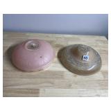 VINTAGE GLASS CEILING LIGHT SHADES - TWO, ART