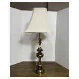 BRASS TABLE LAMP - STIFFEL-STYLE TURNED BASE,