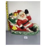 CERAMIC SANTA ON SLEIGH - CHRISTMAS DECORATION,
