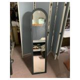 LARGE ROUND MIRROR - BLACK FRAME, WALL MOUNT.