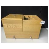 WOODEN JEWELRY ORGANIZER BOX - MULTI-COMPARTMENT