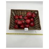COLLECTION OF ARTIFICIAL RED TOMATOES IN WOVEN
