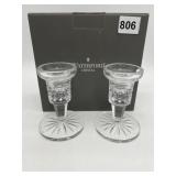 WATERFORD CRYSTAL - PAIR OF CANDLESTICK HOLDERS,