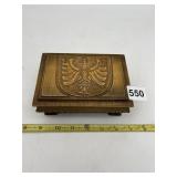 REUGE FALCON CARVED WOODEN MUSIC BOX