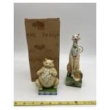 2 JIM SHORE CAT FIGURINES, JILLY WITH BROKEN EAR