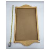 WOODEN CORK BOARD WITH DECORATIVE SHAPED FRAME -