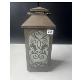 METAL LANTERN 22' H TO TOP OF HANDLE BY 7' SQUARE