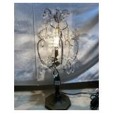 CRYSTAL PRISM TABLE LAMP - METAL BASE W/ SHELL