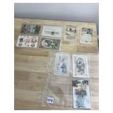 16 VINTAGE NEW YEARS POST CARDS - CANCELED MOST