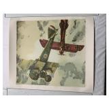 VINTAGE AVIATION PRINT - WWI ERA GERMAN BIPLANE