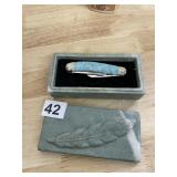STONE BOX WITH POCKET KNIFE ROUGH RIDER NUMBER