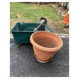 SQUARE PLANTER ON CASTERS W/ SOLAR LIGHT AND