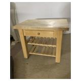 ROLLING BUTCHER BLOCK BAKERS STATION W/ CENTER