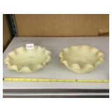 URANIUM RUFFLED RIM, RELIEF CARVED FLORAL DESIGN,