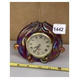 QUARTZ ALARM CLOCK - IRIDESCENT PURPLE GLASS