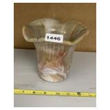 CARMEL GLASS- RUFFLED RIM, SWIRLED