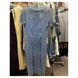 VINTAGE 60S LACE DRESS WITH BELT, EST SIZE S,