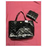COACH PATENT LEATHER LOGO PURSE AND WALLET SET