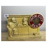 IRON CITY BEER CHALKWARE CHALK ADVERTISING BAR