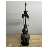 HAND PAINTED LAMP W/ 2 SOCKETS, PULL CHAIN