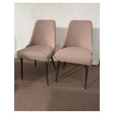 PAIR OF UPHOLSTERED SIDE CHAIRS UPHOLSTERED BACK