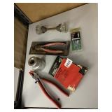 ASSORTED HARDWARE & TOOLS - VINTAGE GLASS DOOR