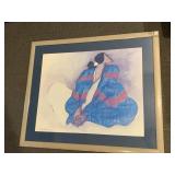 LARGE GORHMAN FRAME PRINT UNDER GLASS