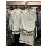 VINTAGE 60S 2 PIECE DRESS WITH JACKET, POLYESTER,