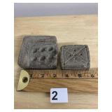 CARVED MUSKET BALL MOLD AND CARVED STONE