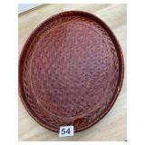 DECORATIVE OVAL TRAY 16 INCH X 12 LACQUERED