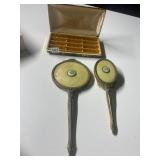 MELE EARRING HOLDER, VINTAGE MIRROR & BRUSH,