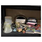 GLASS LAMPSHADES BOOKS ETC.