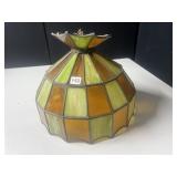 VINTAGE SLAG GLASS LIGHT FIXTURE, HARD WIRED, 13'