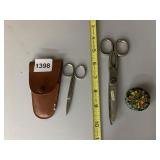 VINTAGE SEWING SCISSORS ASSORTMENT - TWO METAL