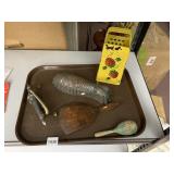 VINTAGE KITCHEN ITEMS - MOLD, WOODEN SPOON, METAL